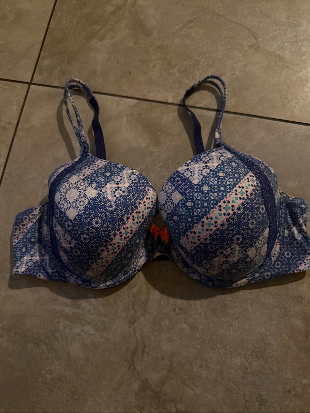 Blue Patterned  Bra - Women's Intimates